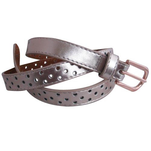 Crackled Silver and Black Elastic Stretch Belt For Women