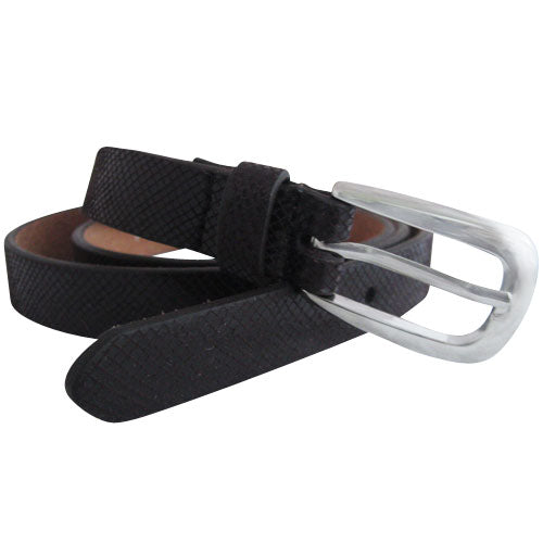 Crackled Silver and Black Elastic Stretch Belt For Women