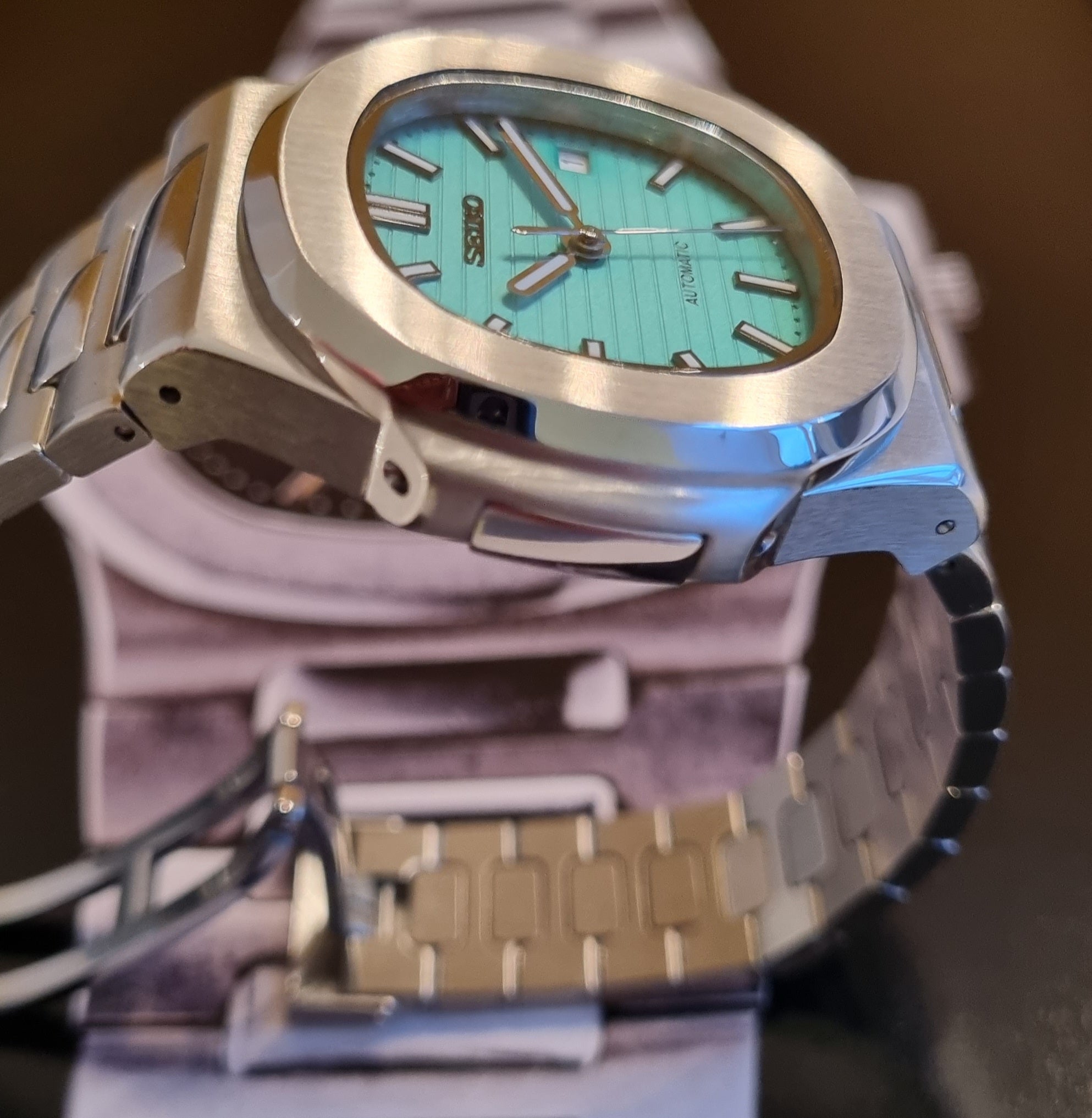 Seiko mod watch nautilus tiffany dial – Lovetomodwatches