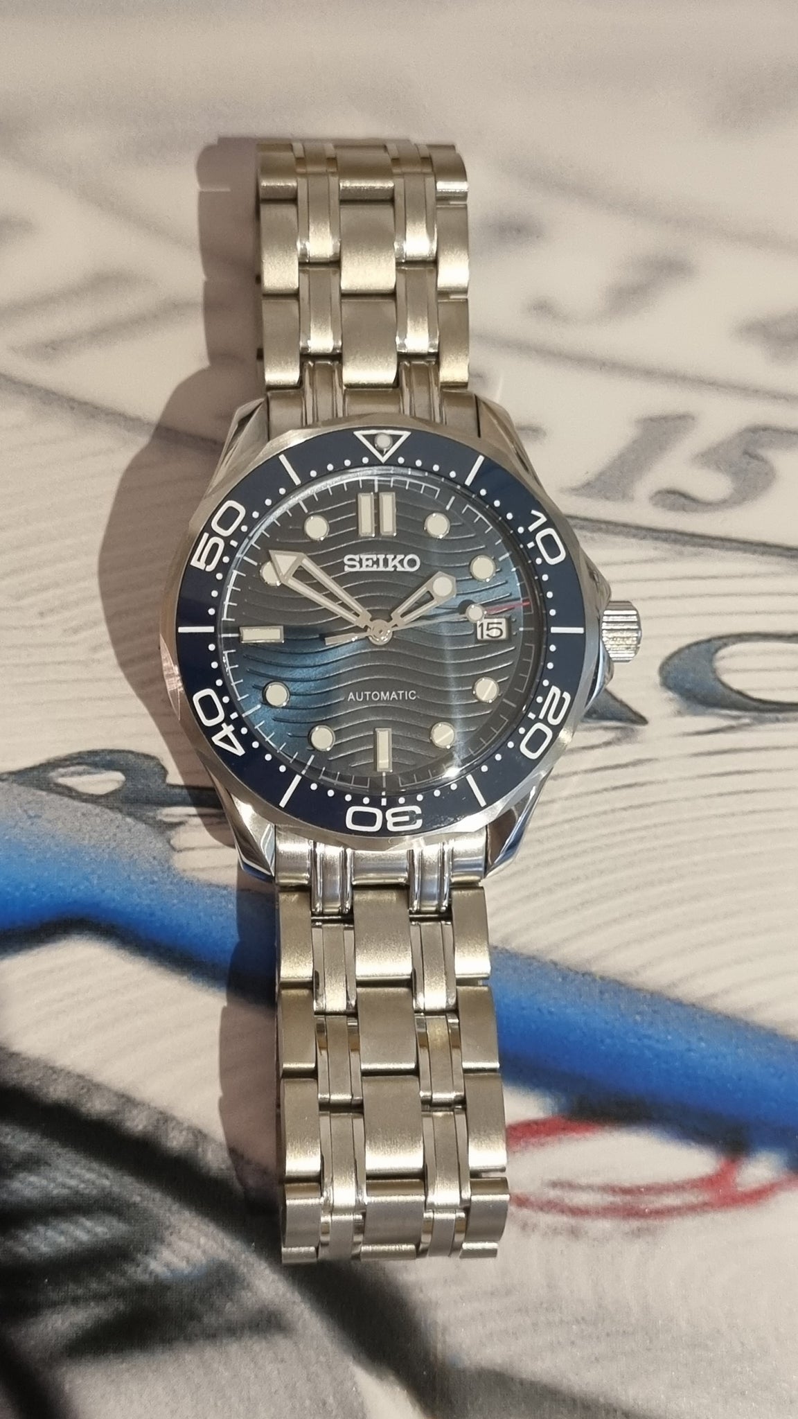 BLUE ceramic seiko seamaster mod – Lovetomodwatches