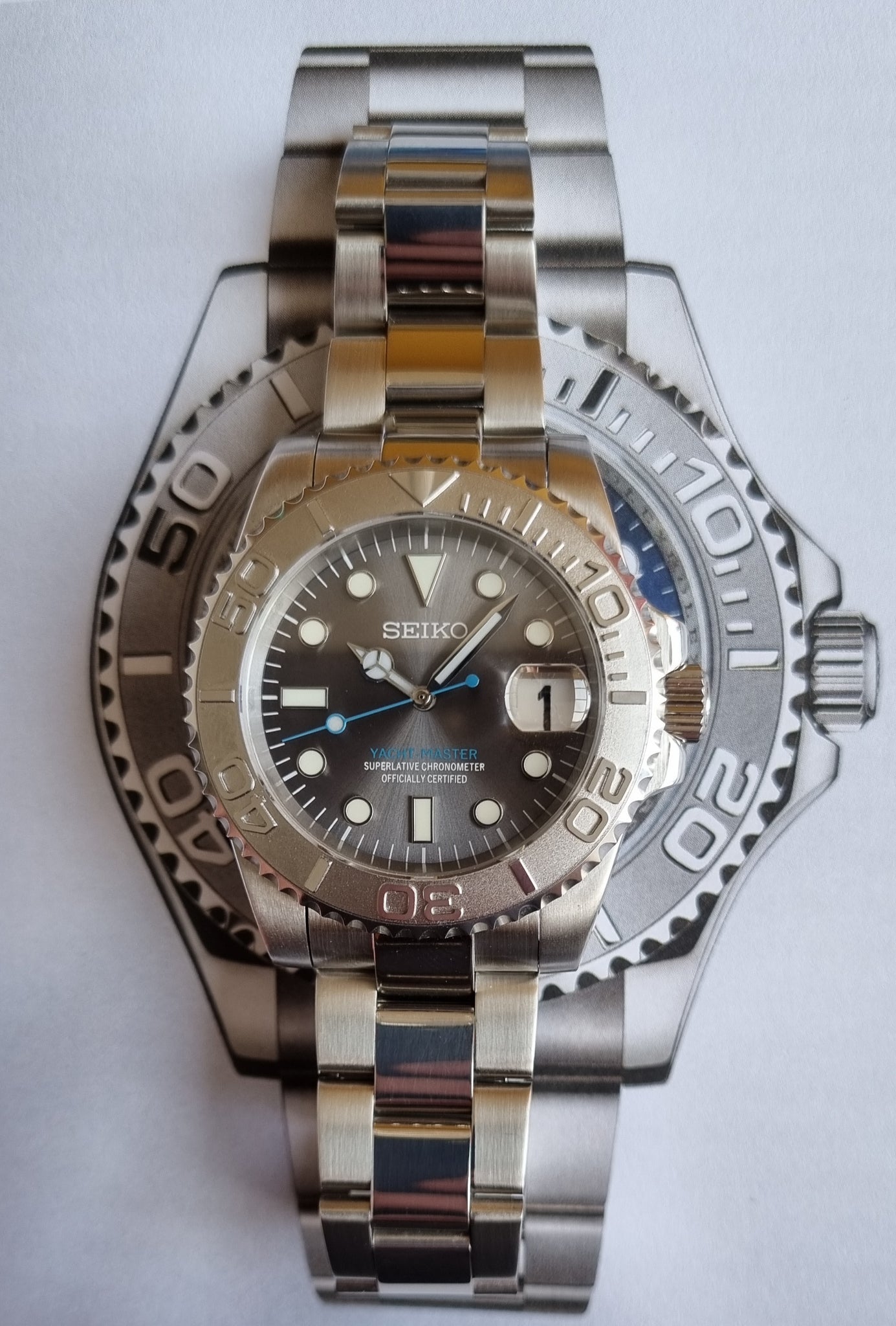 Seiko mod steel rhodium – Lovetomodwatches