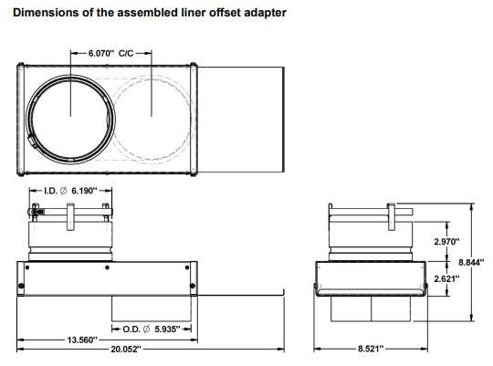 Liner Offset Adapter Dimensions AC01370