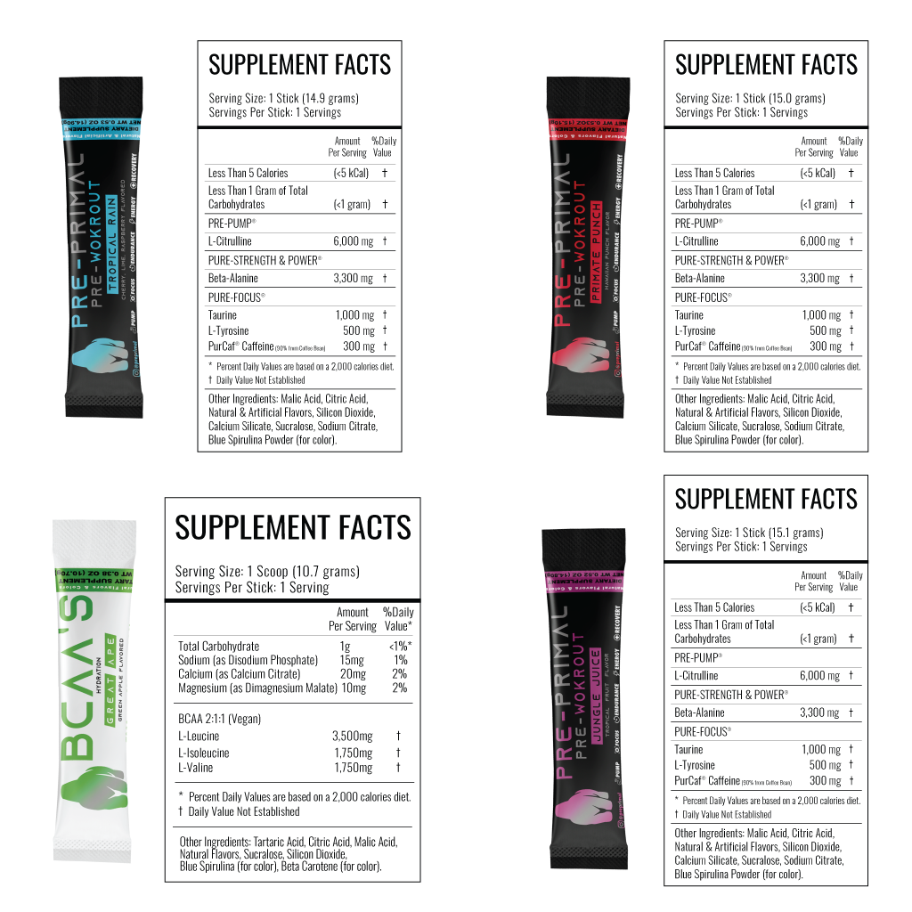 Nutrition supplement samples