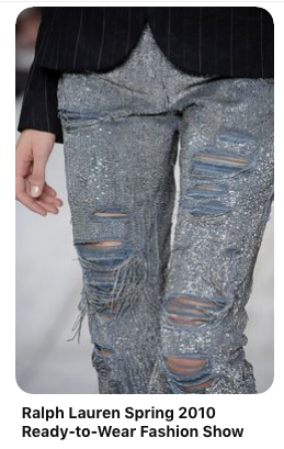 Beaded Distressed Denim