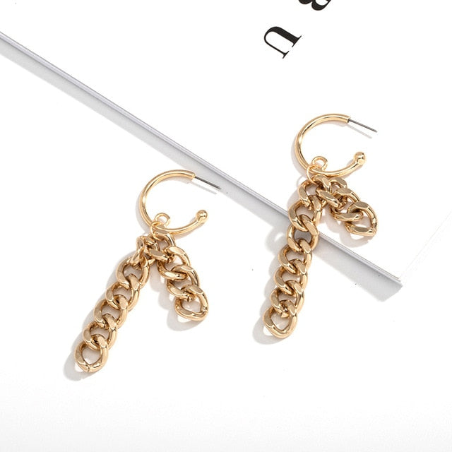 Gold Chain Hoop Earrings – Dream Closet Couture