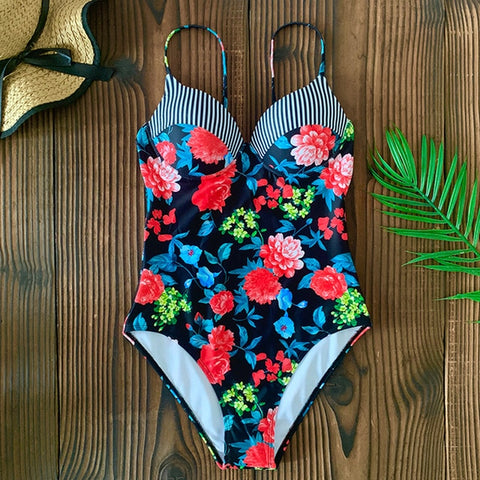 One Piece Floral Ruffle Swimsuit – Dream Closet Couture