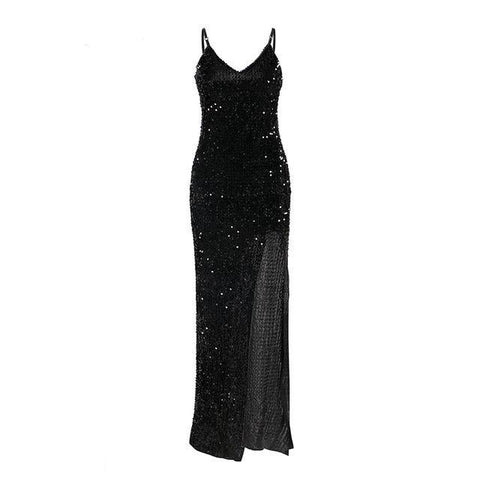 Sheena High-Slit Sequin Dress – Dream Closet Couture