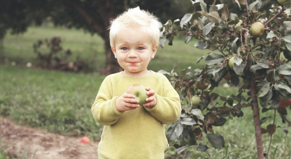 Kind mit Apfel in der Hand