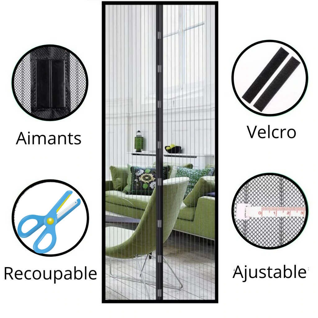 Magnetic mosquito net door - Complete kit - Ozerty