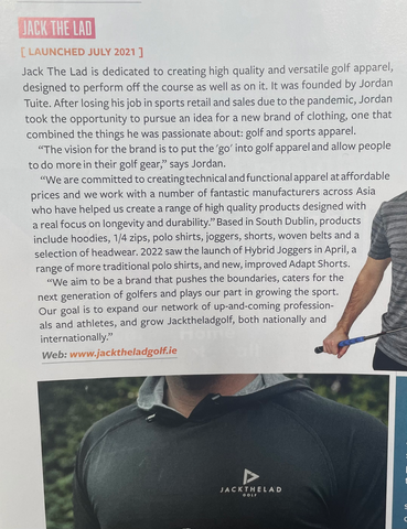 Irish golfer magazine article