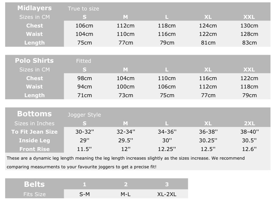 JACKTHELAD GOLF SIZE GUIDE