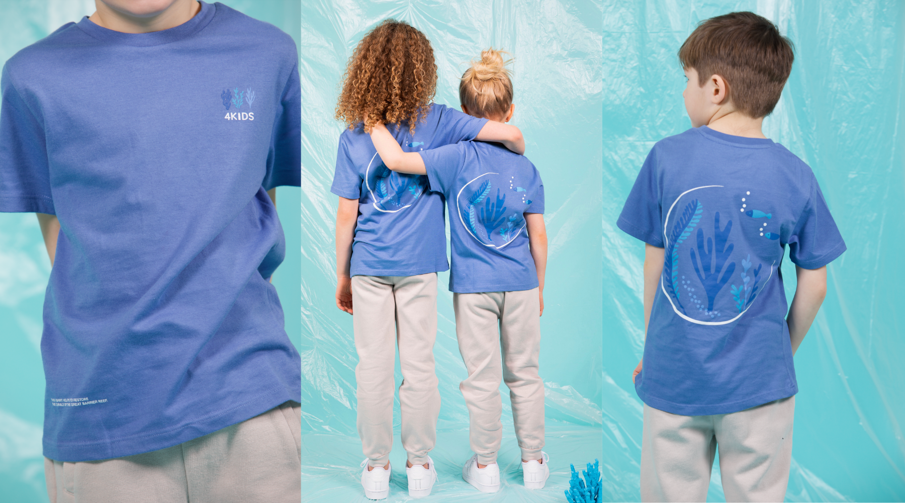 4KIDS T-shirt Reef Bleu