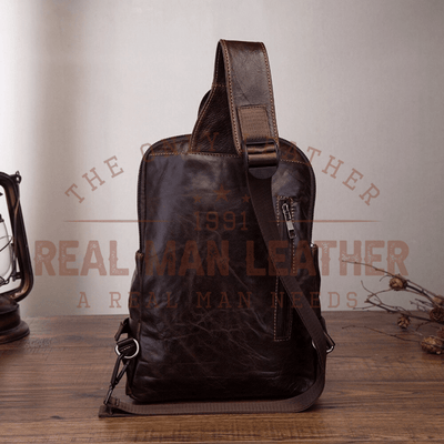 Matteo Leather Crossbody Chest Sling Bag - Real Man Leather