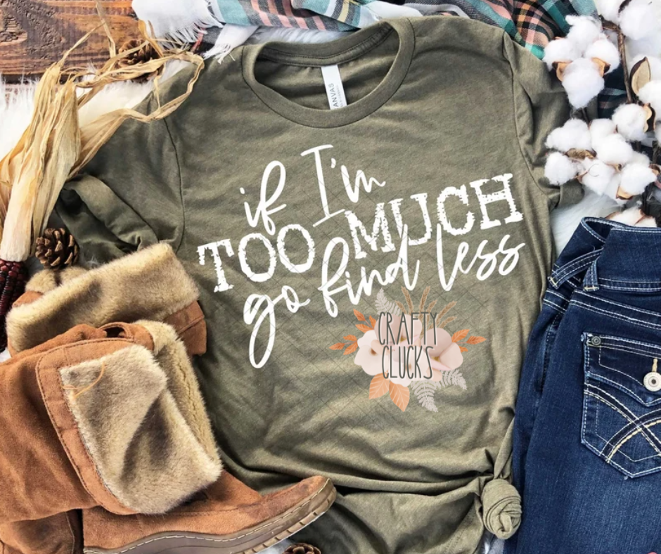 If I'm Too Much Go Find Less