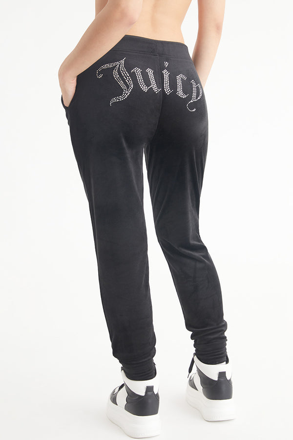 Juicy Couture Del Ray logo-embellished velour sweatpants - Harvey Nichols