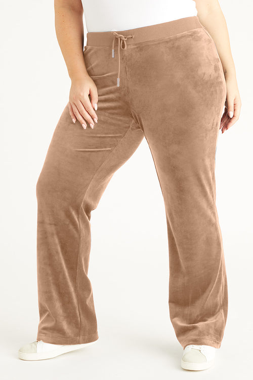 Plus-Size OG Big Bling Velour Track Pants in Pewter product image