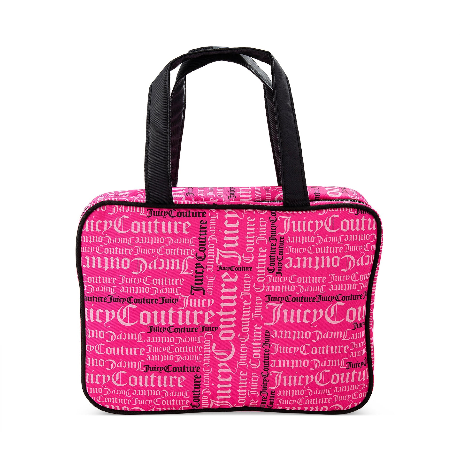 NWT Juicy Couture Speedy Satchel Crossbody Black Pink Multi Logo W/ Heart  Charm