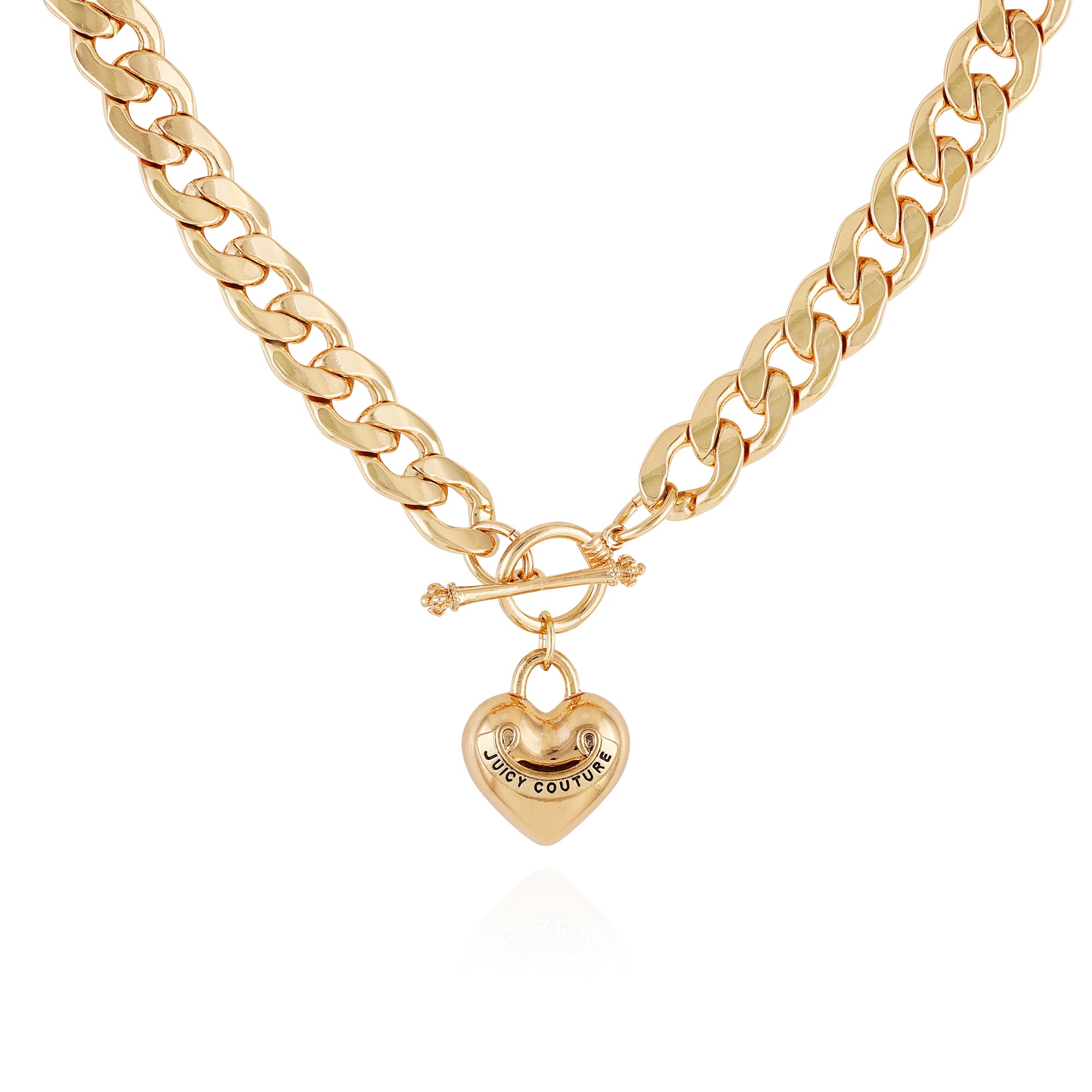 JUICY COUTURE Rhinestone Heart Bracelet - GOLD