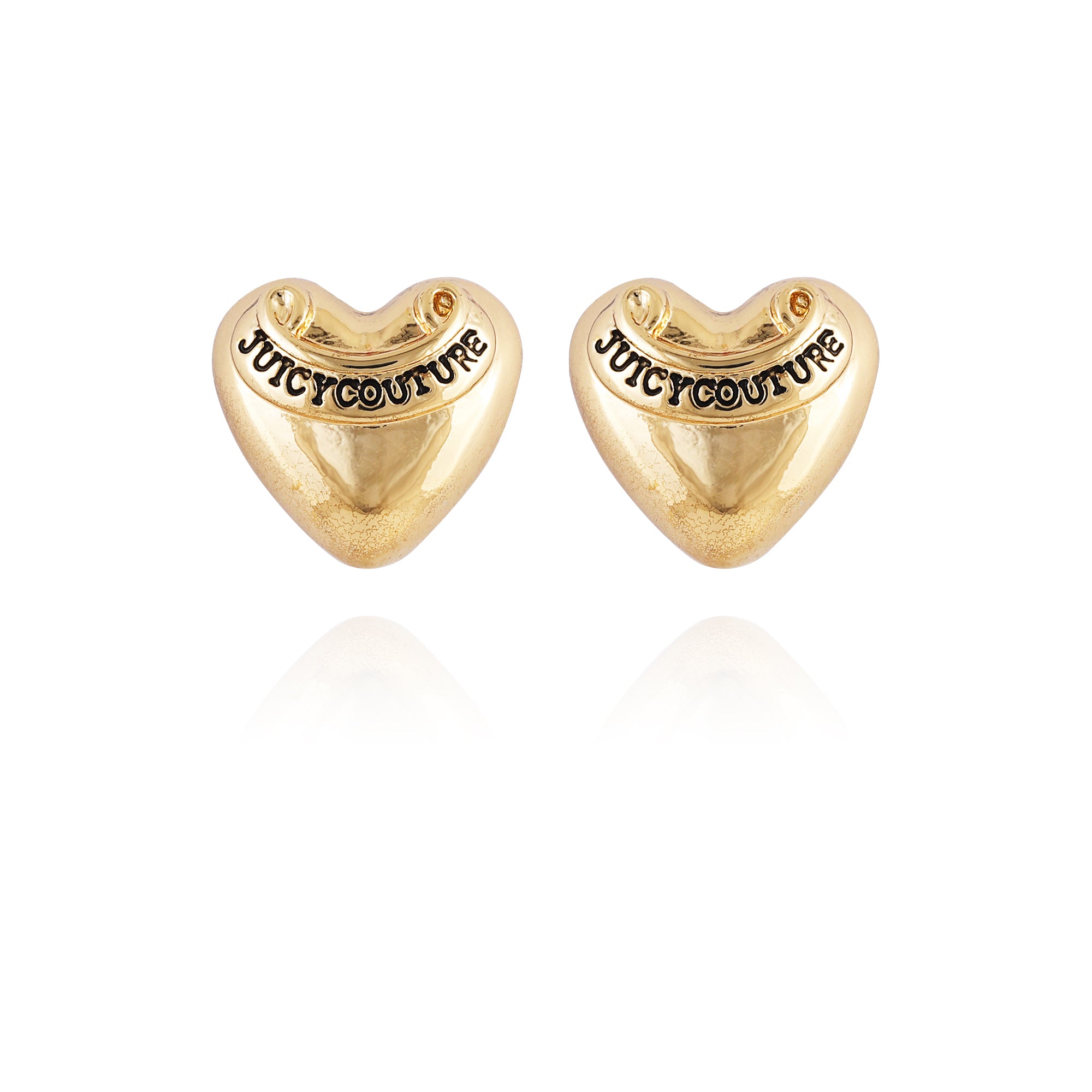 Designer Juicy Couture Gold-Tone Rhinestone Toggle Heart Charm Bracelet