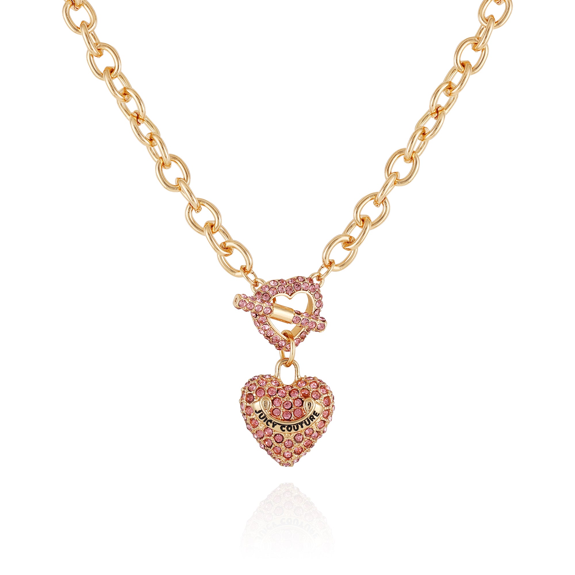 Juicy Couture Gold Tone Double Ball Chain Bracelet Heart & J Charm NWT