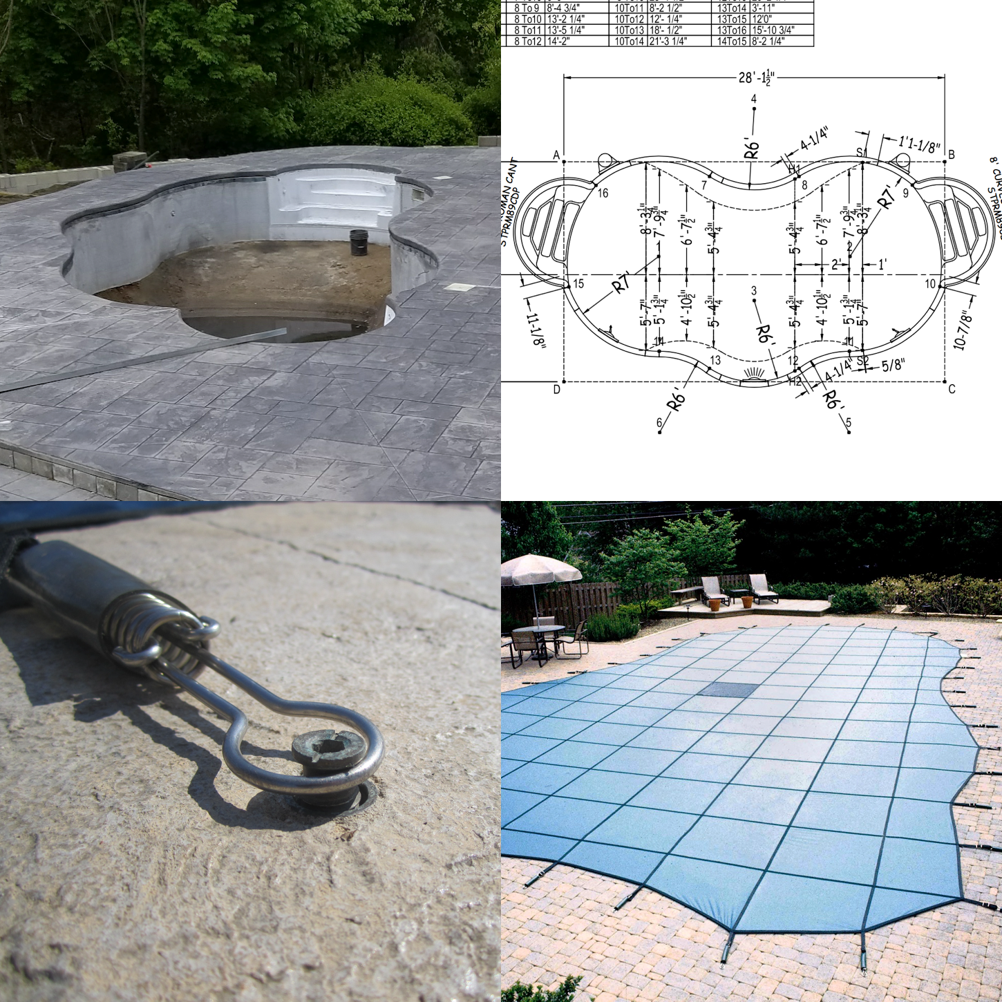 Custom Swimming Pool Winter Safety Cover QUOTE and SAMPLE MATERIALS Mesh & Solid