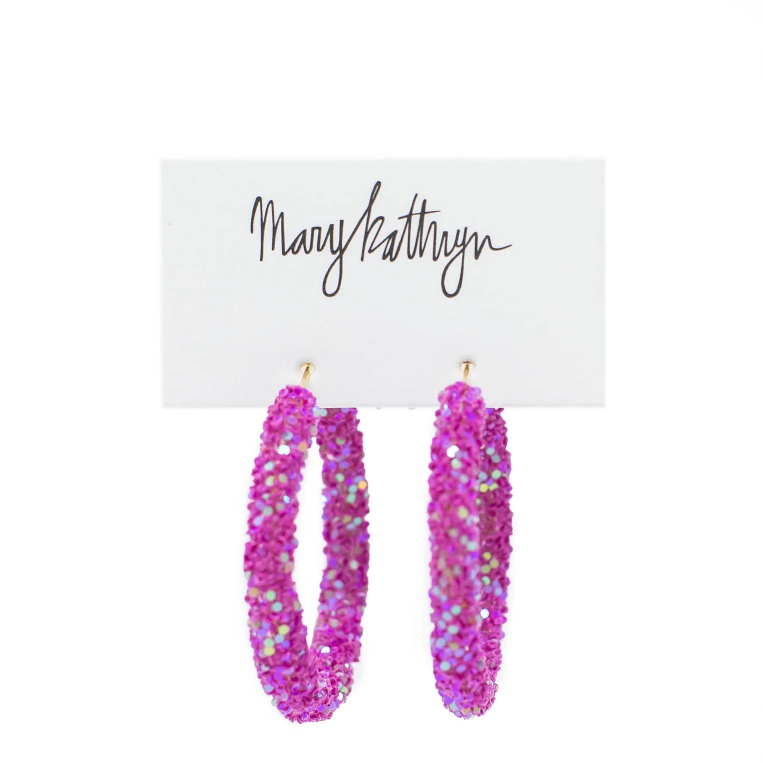 Magenta Glitter Hoops Small