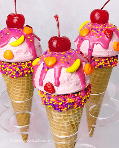 Cake Cones with cherry