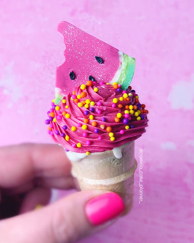 Cake cones with watermelon