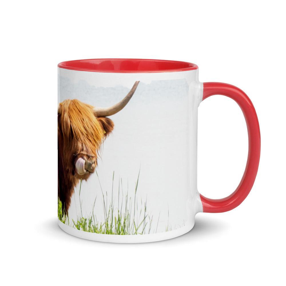 Hochlandrind am Wasser - Farbige Tasse Howling Nature