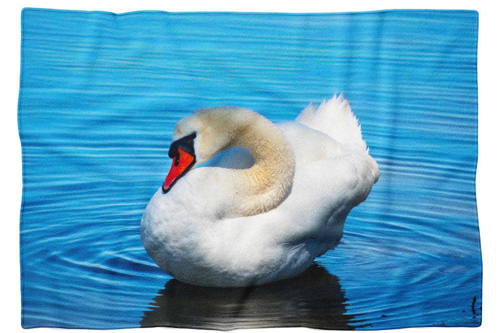 Schwan auf dem See - Kuscheldecke Howling Nature