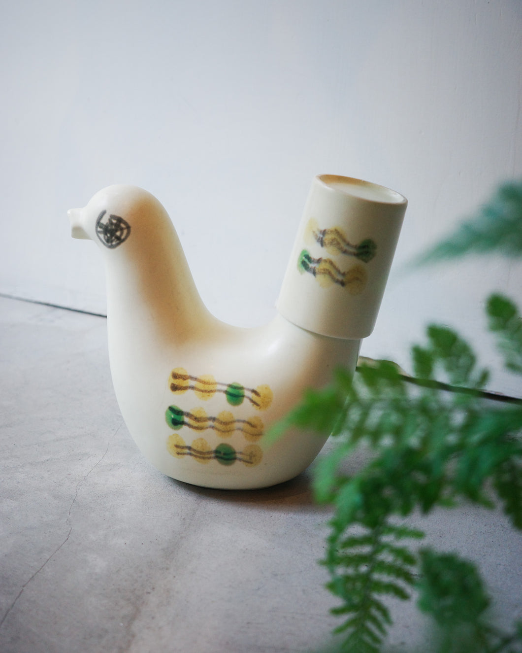 日本製 70s たち吉 小鳥陶瓷酒器