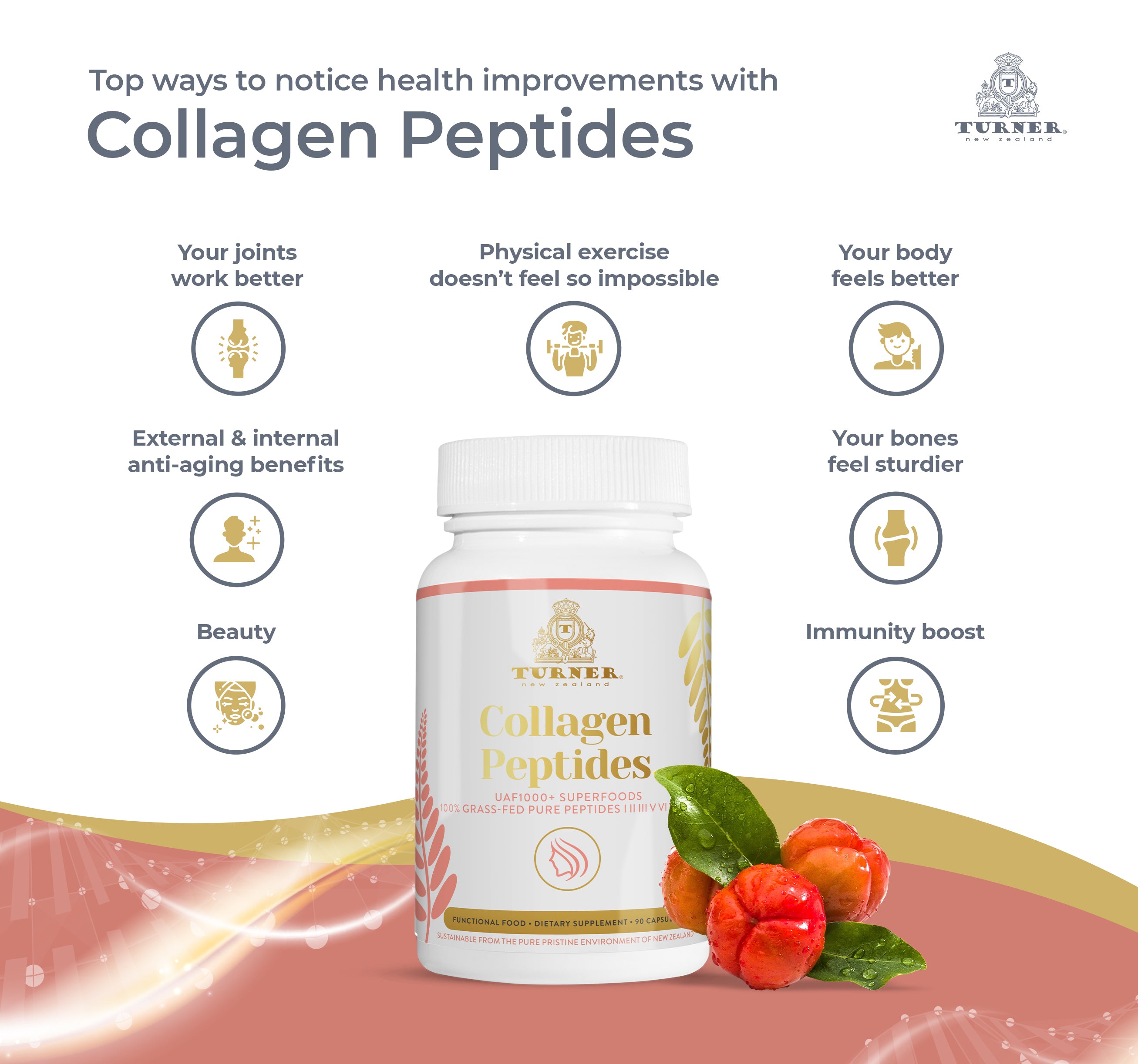 Collagen Peptide benefits infographics