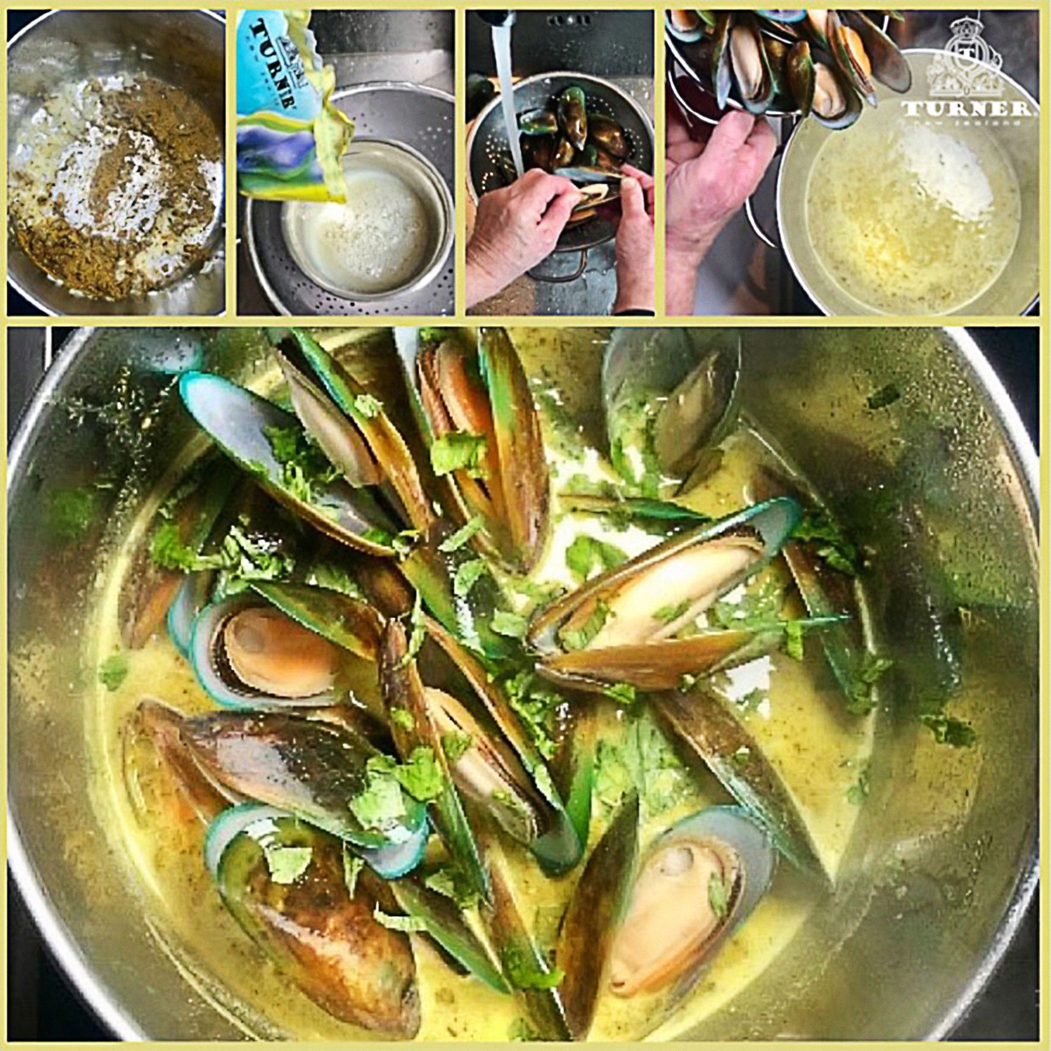 TURNER WHOLE SHELL MUSSELS in White Wine Sauce