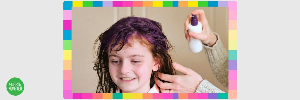 Applying Hair Solution to Young Girl's Hair