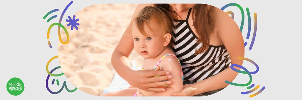 Baby and Mom with Sunscreen