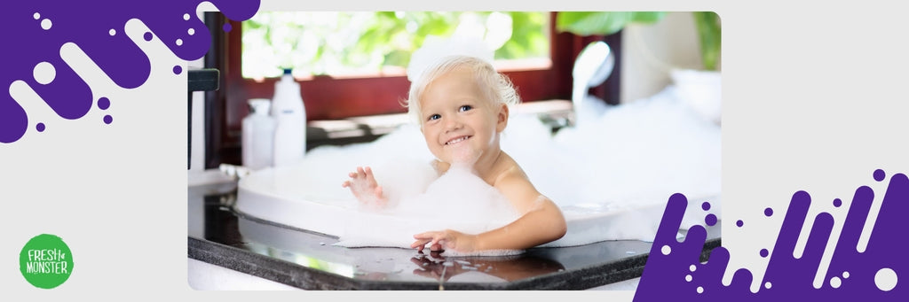 Child Taking a Bubble Bath