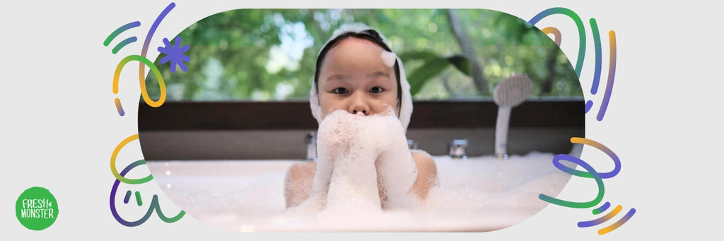 Kid Enjoying a Bubble Bath