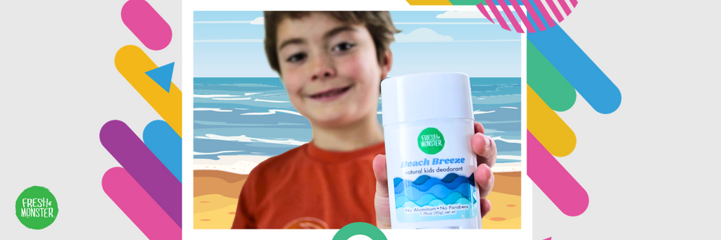 Kid Holding Fresh Monster Deodorant with Coconut Oil