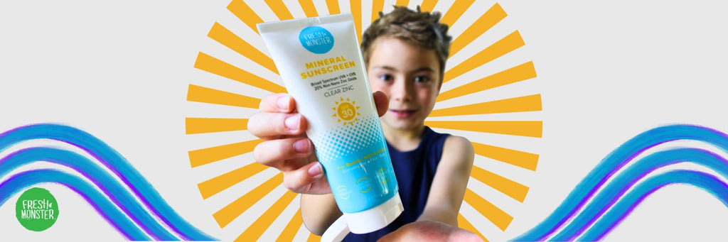 Kid Holding Fresh Monster Kids Sunscreen