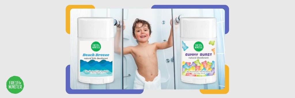 Young Boy with Fresh Monster Deodorants for Kids