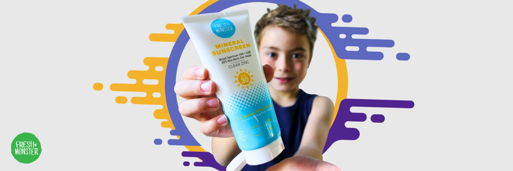 Young Boy with Fresh Monster Mineral Sunscreen
