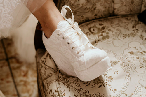 Zapato tenis de plataforma de novia para en Valenta Zapatos