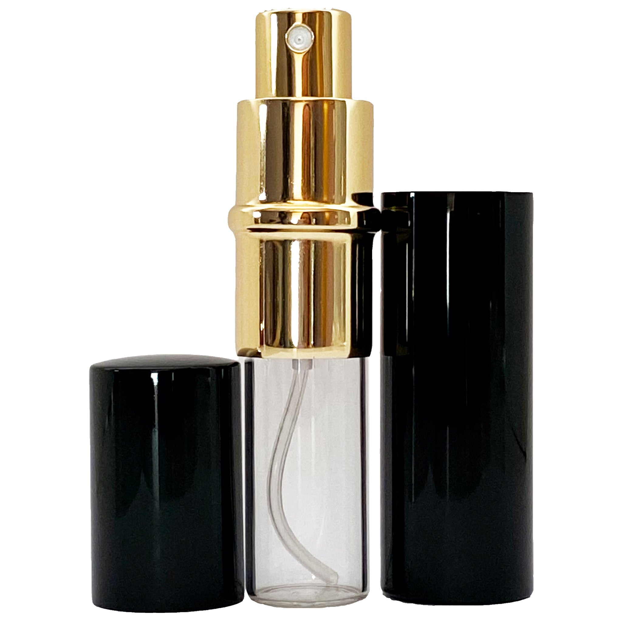 6ml 0.2oz Black Perfume Glass Spray Deluxe Bottles Silver Atomizers 25