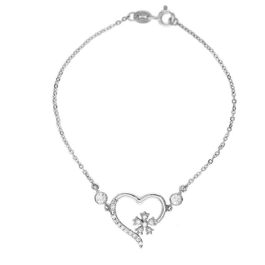 Sterling Silver 14 Ctw Diamond Heart Bracelet  Diamond Bracelets  Jewelry   Watches  Shop The Exchange