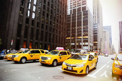 row of taxis