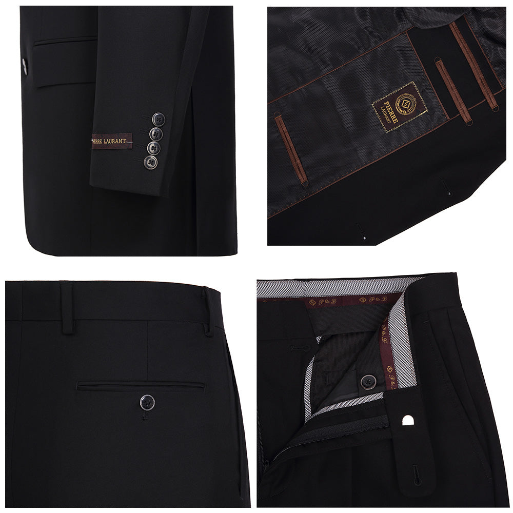 Black Wool Blend Premium Business Suit details