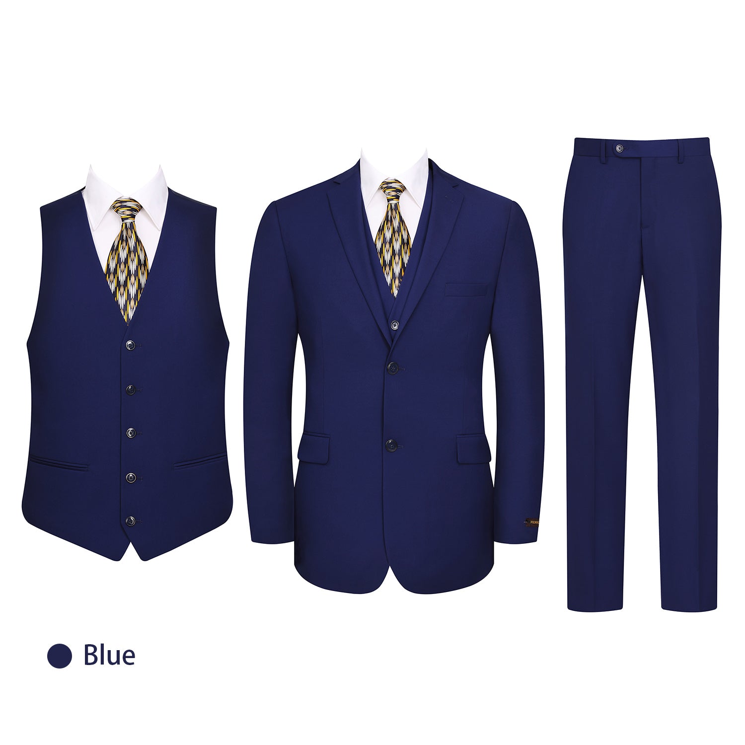 Men's 3-Piece Suits  Slim Fit Vested Wedding Suit Separate - L&P –  plmenswear