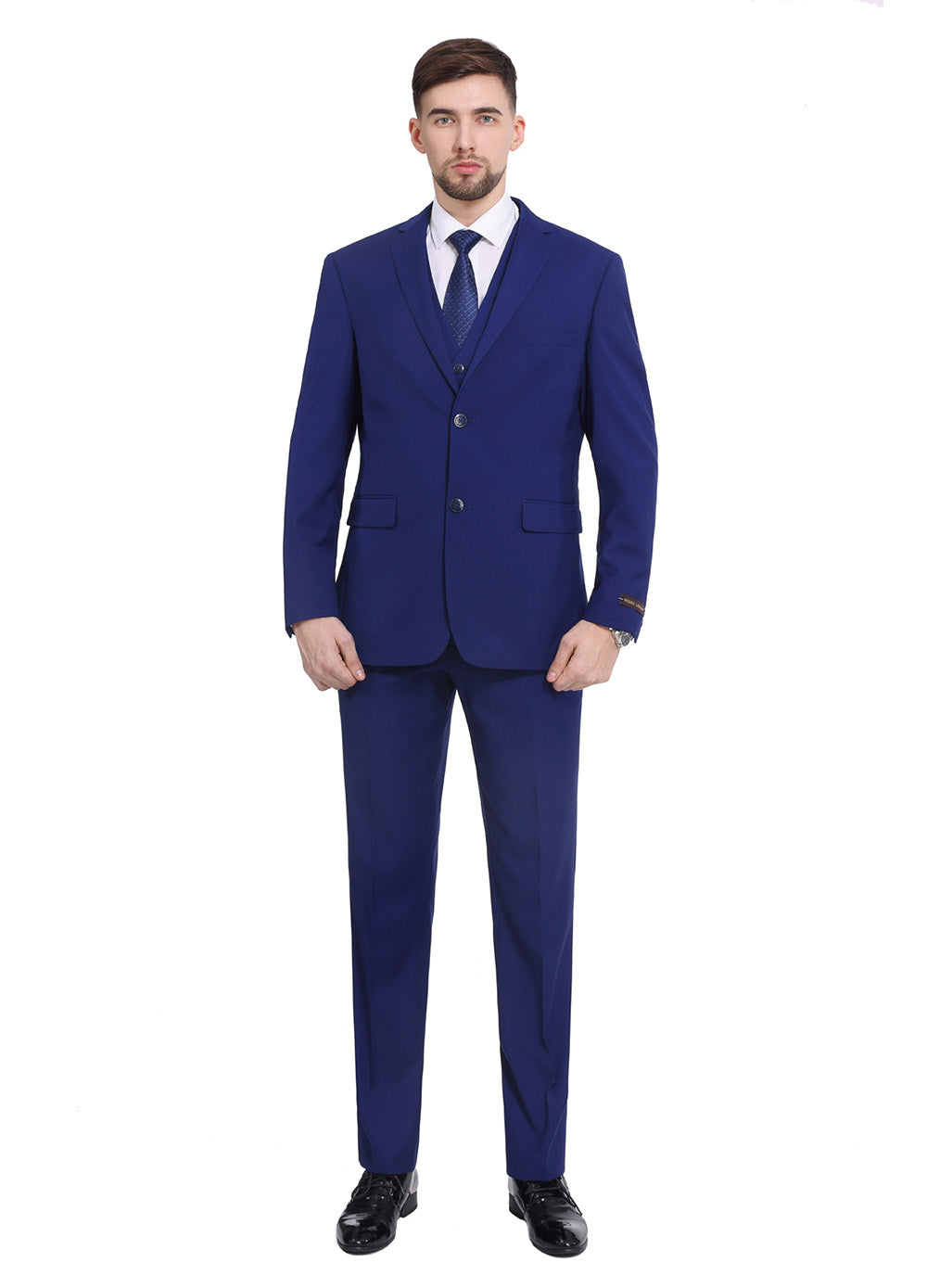 Blue Color Men's Suits 3-Piece Slim Fit Suit