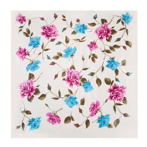 Foulard carré en soie à motif floral