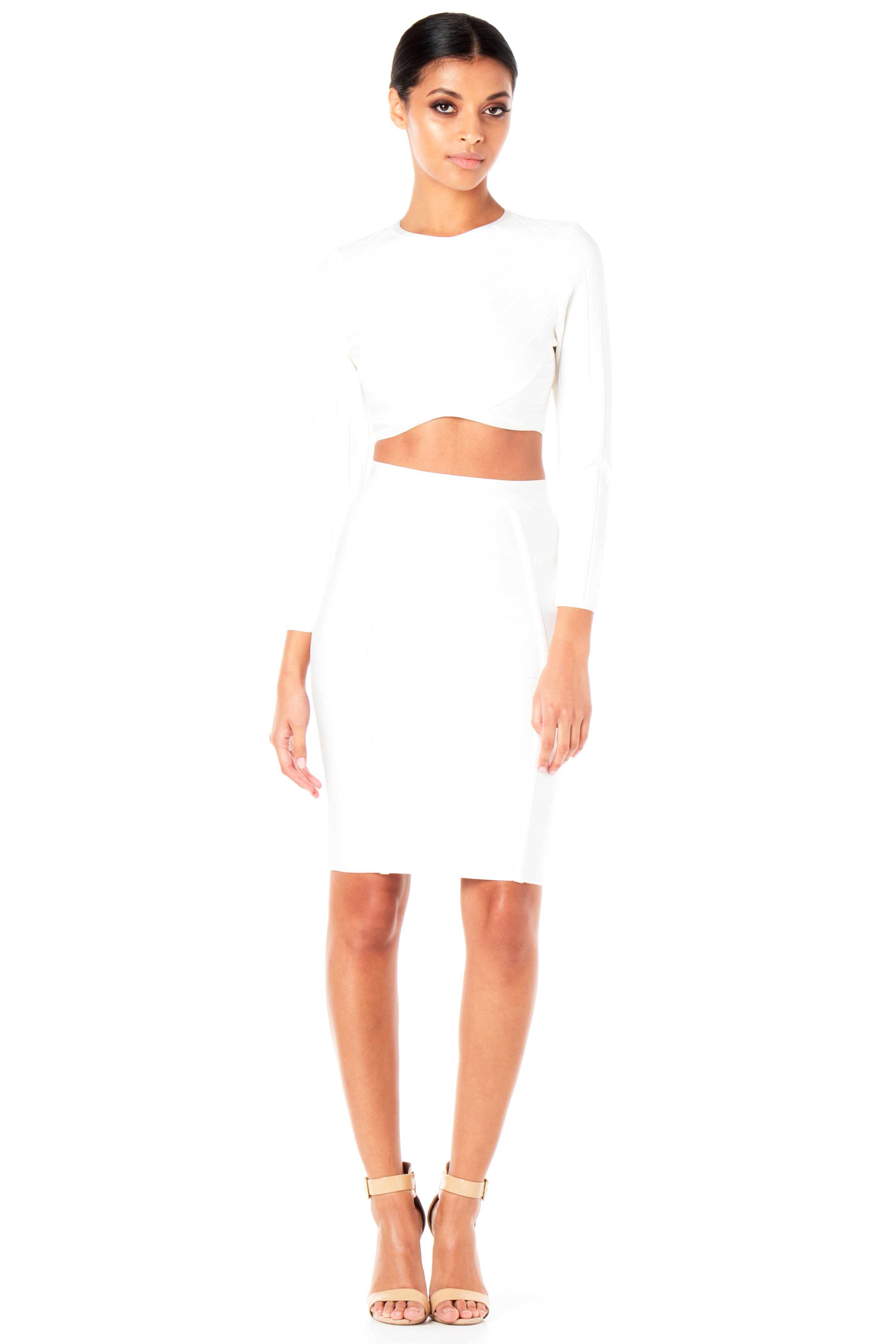 white bandage two piece set